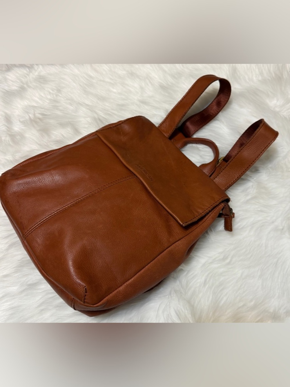 American Leather Company Liberty Brown Leather Backpack with Front Flap